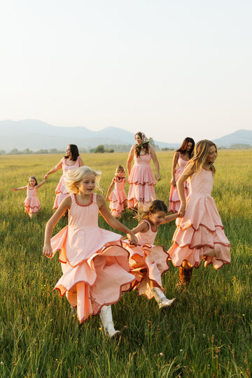 The Girls Millie Dress in Pink Bloom - PRE-ORDER