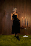 Ella Dress in Black Silk Velvet - PREORDER
