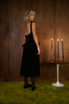 Ella Dress in Black Silk Velvet - PREORDER