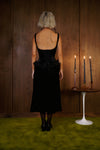Ella Dress in Black Silk Velvet - PREORDER