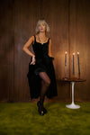 Ella Dress in Black Silk Velvet - PREORDER