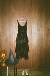 The Millie Dress in Black Silk Velvet - PRESALE