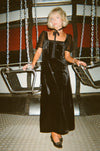 The Lola Dress in Black Silk Velvet - PREORDER