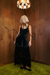 The Millie Dress in Black Silk Velvet - PRESALE